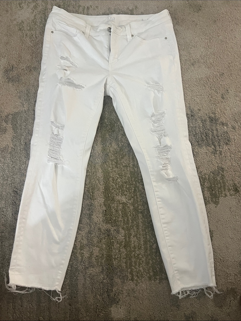 a.n.a White Distressed Skinny Jeans